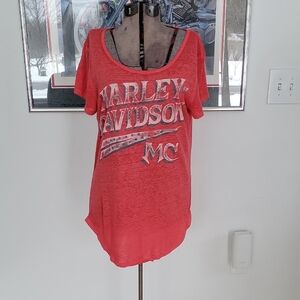 Harley-Davidson T-shirt, Large, Red/Orange